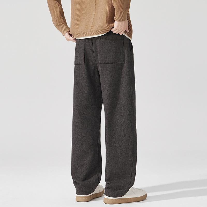 Old money wind drawstring casual pants men's autumn new loose straight high-end drape sports trousers