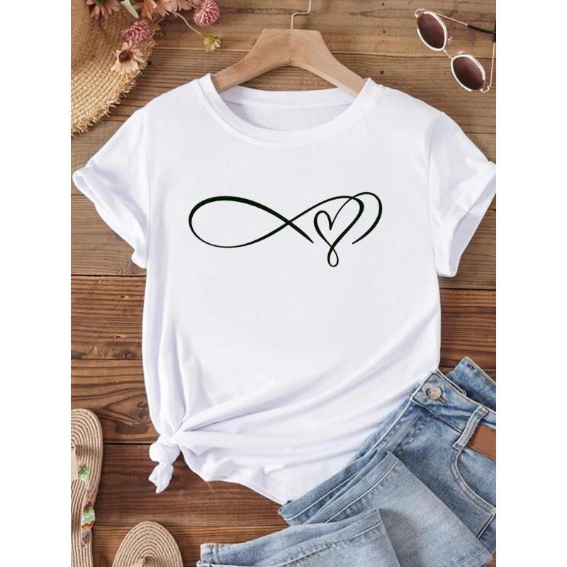 (European Size) Fashion Women Flower Cactus Plant Trend Cute Short Sleeve Clothing Casual T-shirt Female Print Lady Tee Top Graphic T-shirts