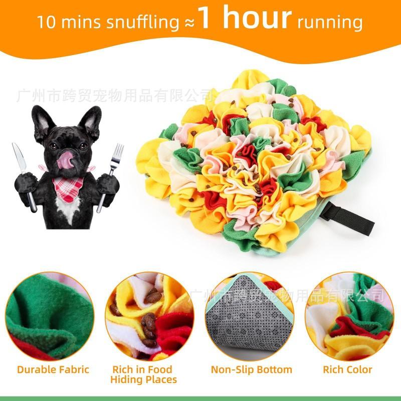 Colorful Snuffle Mat Small Medium Dogs Sensory Enrichment Toy Of Fleece 12x12 Inch Pet Puzzle Feeding