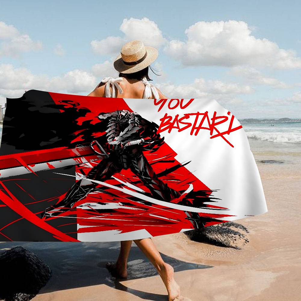 

B-Berserk G-Guts Microfiber Printed Beach Towel Mountain Climbing Yoga Beach Swimming Running Absorbent Soft Towel W30*H60(CM)