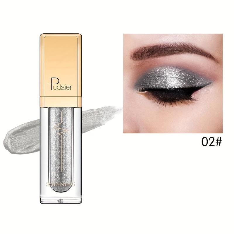 18 Colors Micro Glitter Liquid Eyeshadow, Brickstone Pearlescent Eyeshadow Liquid Waterproof Makeup Smokey Makeup Long Lasting Eyeshadow