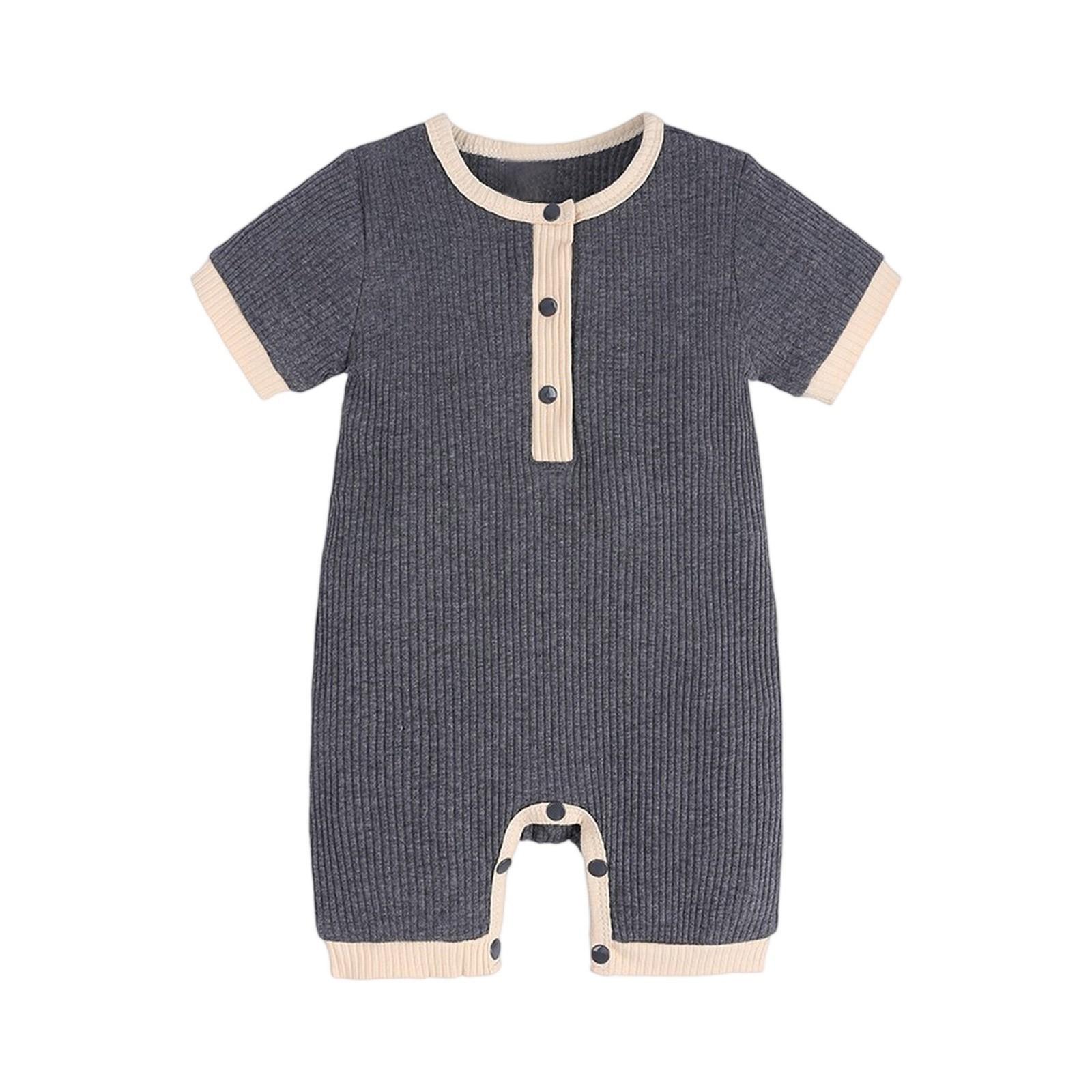 

Newborn Summer Romper - Ribbed Short Sleeve Baby Onesie 70