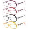 4PCS  Anti Blue Light Reading Glasses Men Women Fashion Printing Flower Eyes Ultralight Eye Protection Presbyopic Eyeglasses