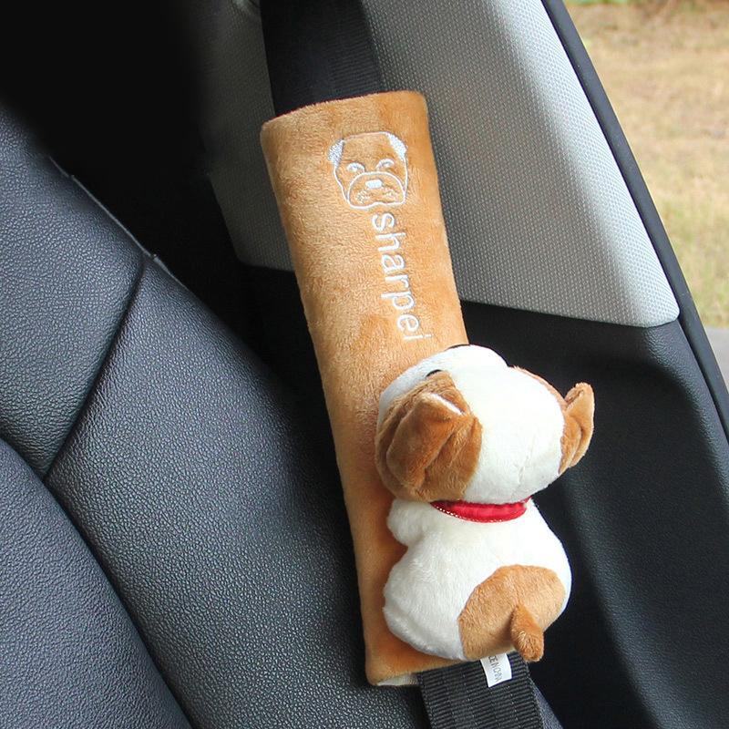 Cartoon Car Seat Belt Cover Anime Plush Auto Seat Belt Shoulder Protector Pad Car Interior Accessories