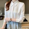 New Autumn Blouse Long Sleeve Women Shirt Turn Down Collar Office Lady White Chiffon Blouse Shirt Women Tops J740