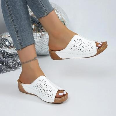 Fashion 2024 High Quality Women's Shoes Basic Women's Slippers New Peep Toe Daily Slippers Women Hot Sale Plus Size Wedge Slippers