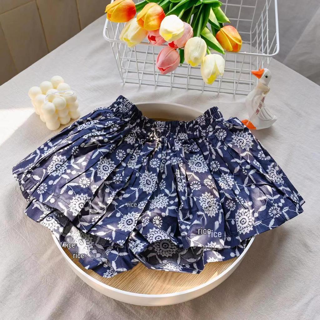 2023 Summer Korean Floral Skirt Shorts for Girls - Sweet Fashionable Kids' Hot Pants