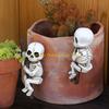 92MF Skeleton Planter Holder For Indoor Plant Halloween Garden Decoration Art 1 Pair