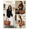 LOVEVOOK Laptop Tote Bag for Women 15.6 In Work Bags with Triple Compartments Large Faux Leather Computer Office Briefcase