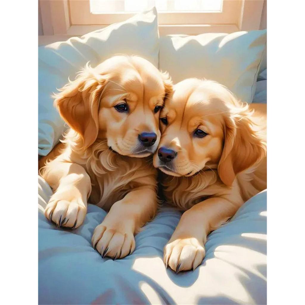 DIY Diamond Painting Cute Puppy Cross Stitch Kit Mosaic Art Diamond Painting Full Circle Diamond Home Decoration