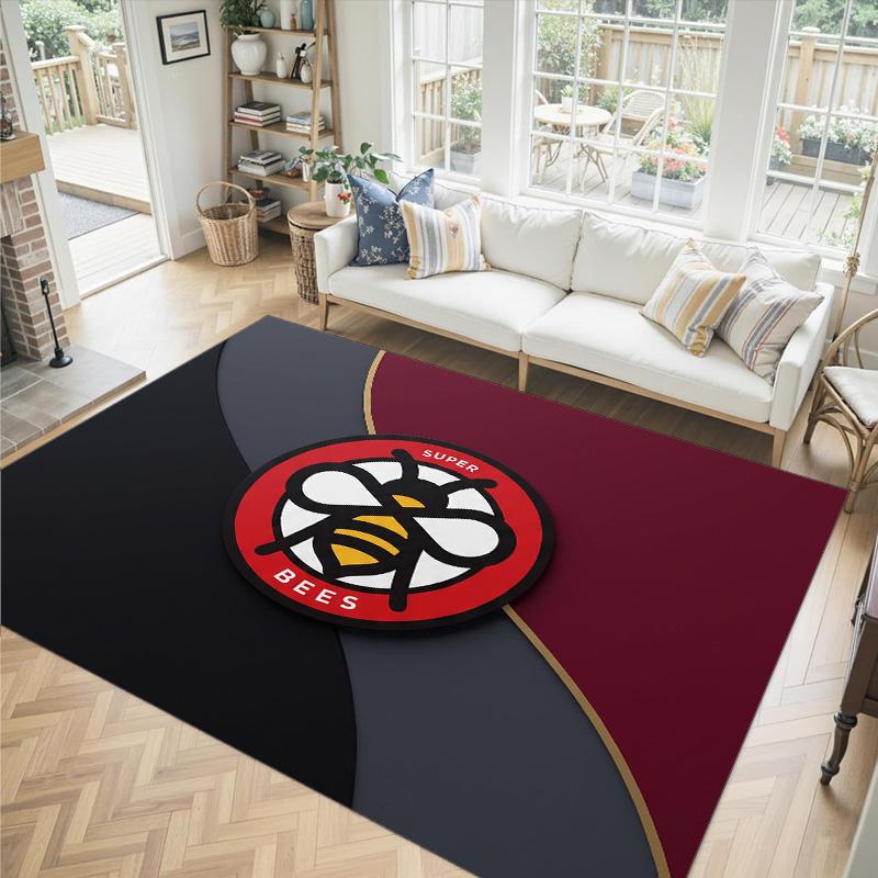 Brentford Football Design Crystal Velvet Carpet Cozy Non?Slip Printed Rug For Bedroom Living Room Entrance