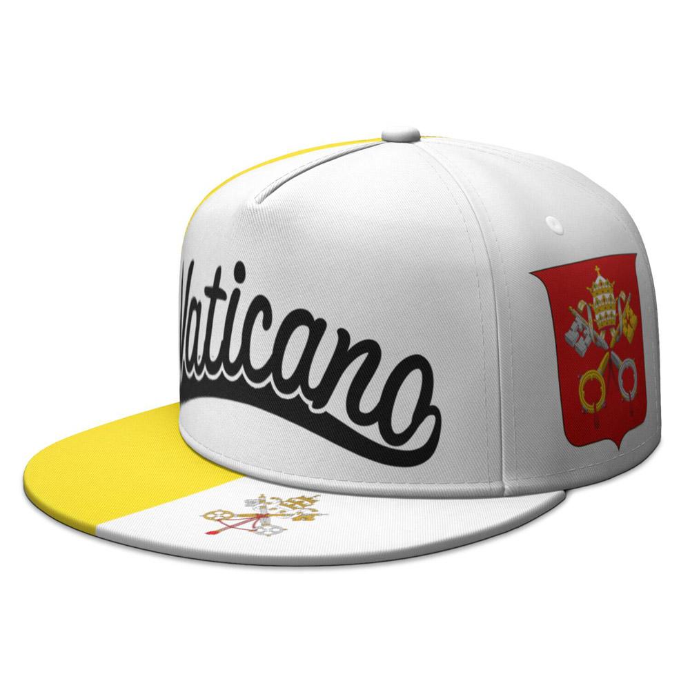 Vatican City State Free Custom Made Name Number Team Logo Brimmed Cap Country Travel Latin Nation Vaticano Flag Hip-hop Hat