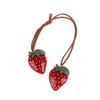 Cute Strawberry Bag Pendant Braided Strawberry Ornaments Creative Keychain Strawberry Car Hanging