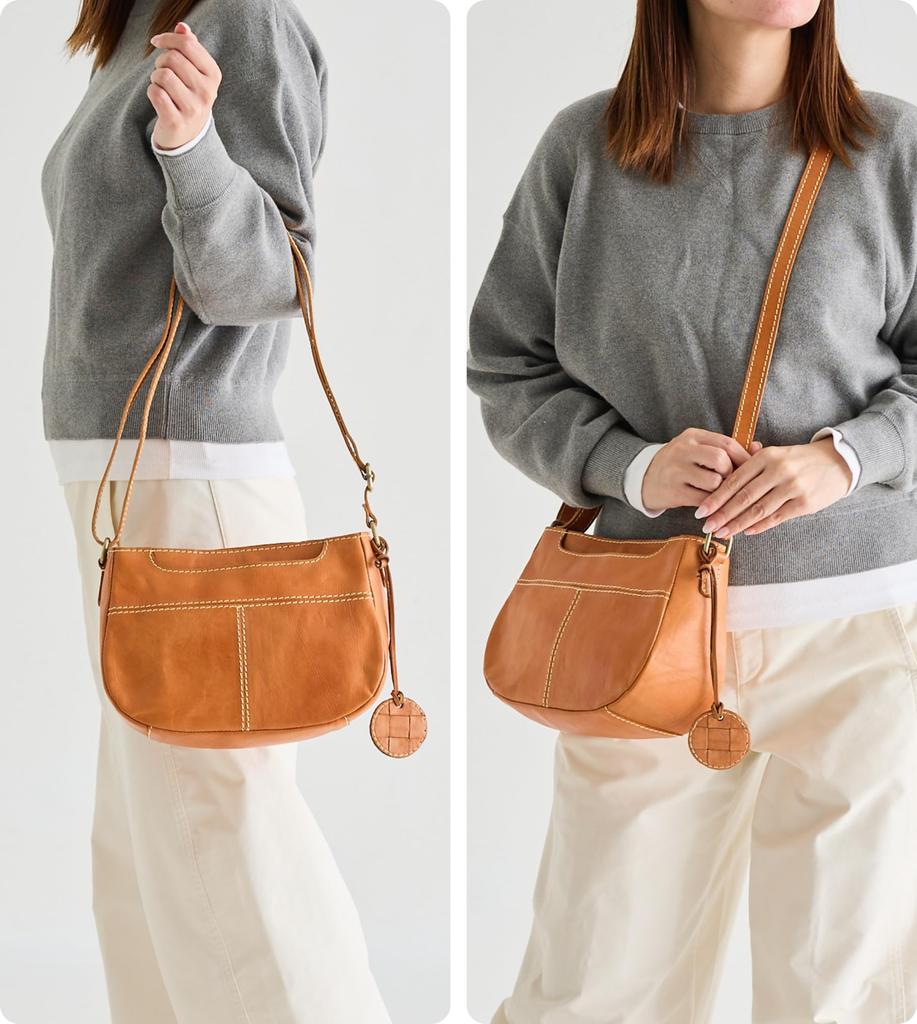 ZUCCHERO Women's Genuine Leather Shoulder Bag, Crossbody, Brown, 49531