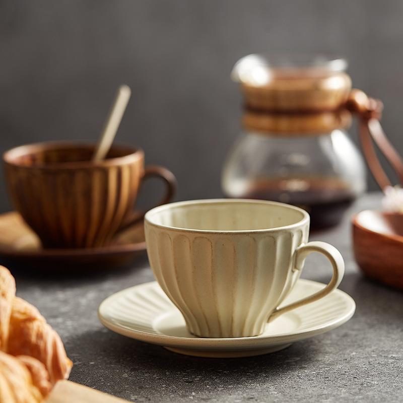 Xícara de café de cerâmica grossa criativa pires xícara de café retrô japonesa xícara de chá da tarde xícara de café xícara de café da manhã xícara de aveia