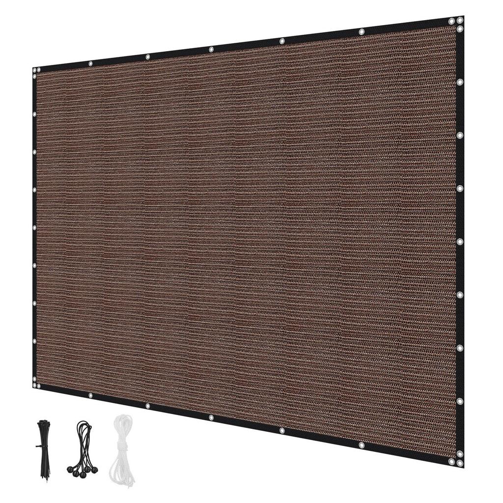 90% Sun Shade Cloth Privacy Screen 8 x 12 ft for Patio Garden (Brown)
