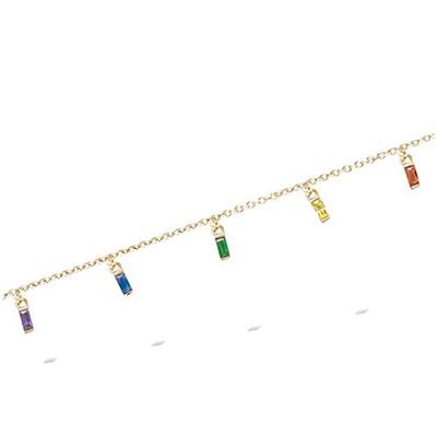 [R3790] - Gold Plated Bracelet 'Sissi' Multicolored Gold - 5x2 Mm
