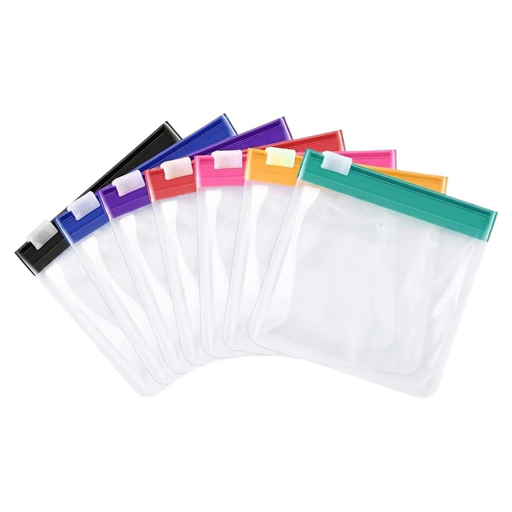 7pcs Pill Pouch With Slide Lock 7 Colors Waterproof Clear Portable Zippered Pill Pouch For Home Office Dormitory Business Trip
