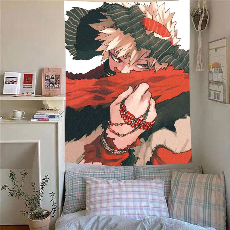 K-Katsuki B-Bakugou My Hero Academias Tapestry Perfect Gift for Fans Wall Hanging for Bedroom Dorm Room Decor Anime Merchandise 100X70CM