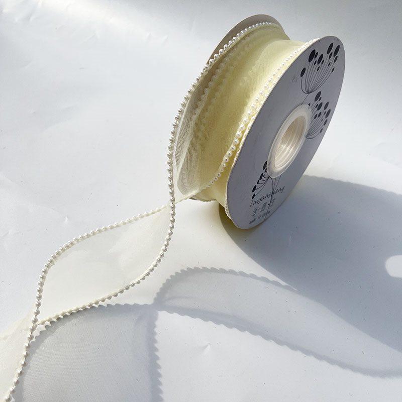 Iridescent Pearl Wave Silk Ribbon: Fishtail Yarn for Floral Arrangements & Decorations