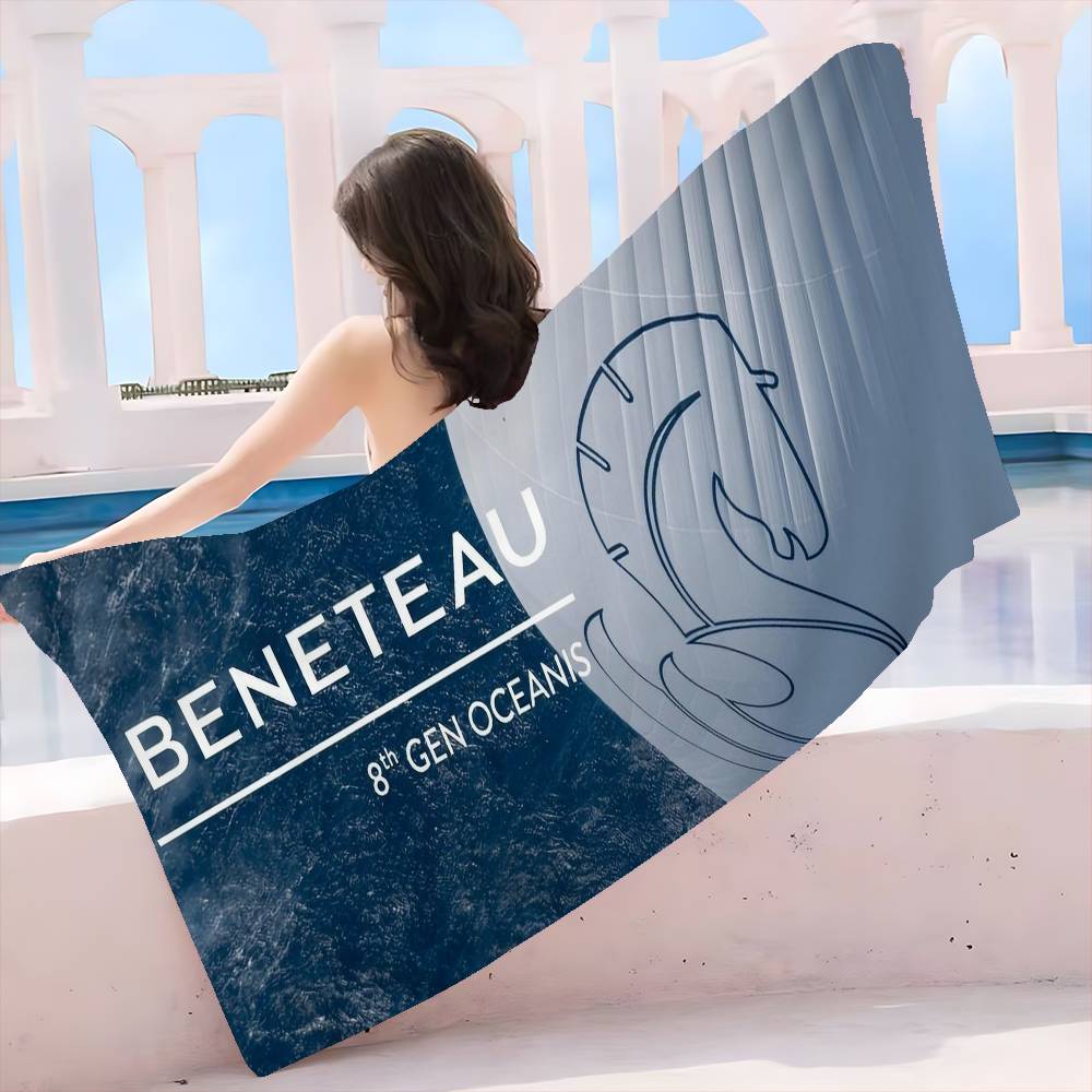 

B-BENETEAUS Logo Beach Towel Colorful Bath Towels for Girl Microfiber Quick Dry Sand Free Beach Yoga Spa Gym Pool W30*H60(CM)