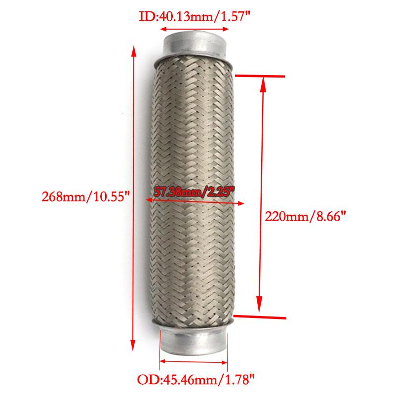 ID 38/51mm Auto Auspuffrohr Teleskop Flexible Verbindung Geflecht Balg Edelstahl Schalldämpfer Rohrverbinder Geschweißt Universal