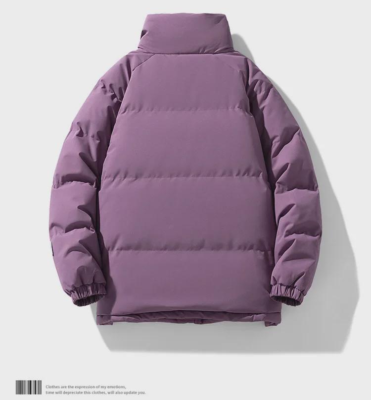 Korean Style Unisex Winter Cotton Coat with Plus Velvet - Loose, Casual, Trendy Couples' Jacket