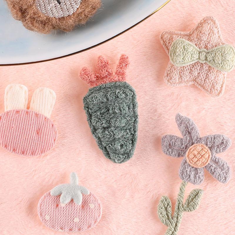 Stoff Aufkleber Dekorative Schmuckstücke Niedlicher Plüschbär Cartoon Haarnadel Lederring Zubehör Brosche Handgemacht DIY Haarschmuck Zubehör