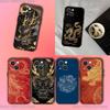 Luxury Dragon Totem Phone Case For iPhone 17,16,15,14,13,12,11,Pro,XS,Max,XR,Plus,E,SE4,Mini Black Soft Cover