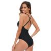 Solid Color Mesh Swimsuit Women's Backless Deep V Beach Swimsuit