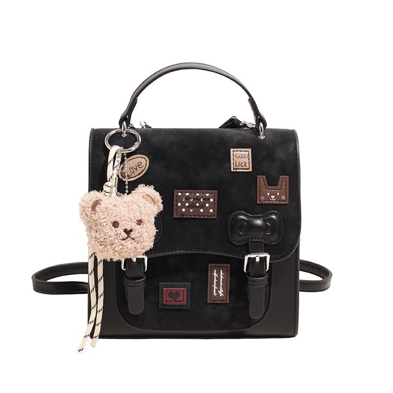 

Стильная сумка кроссбоди «Мишка» 2025: Универсальный рюкзак и сумка через плечо для женщин на осень/зиму чёрный