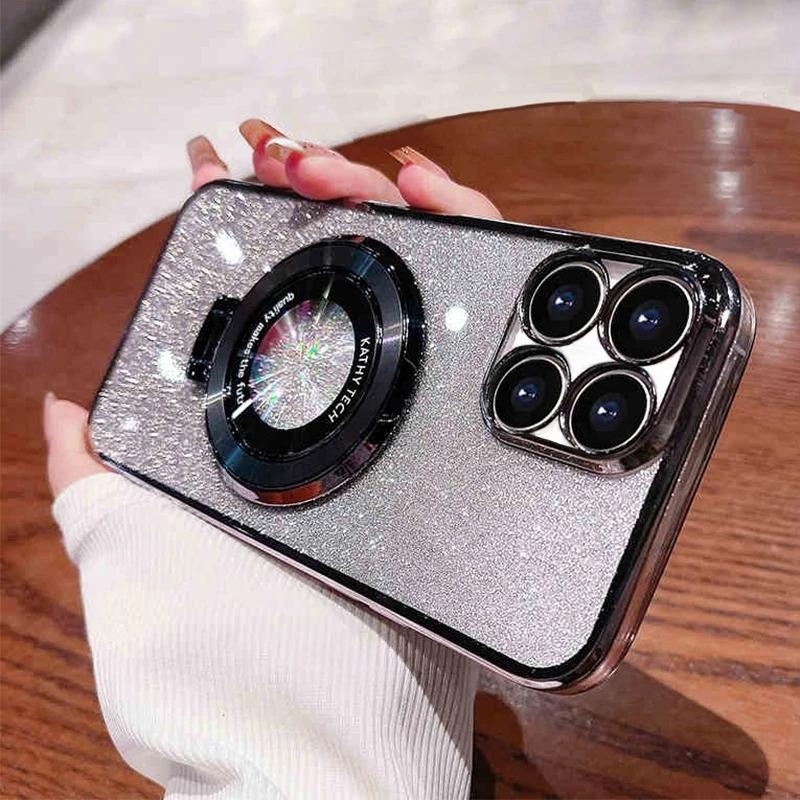 

Honorx8 блестящий держатель для силиконового чехла для Huawei Honor X8 X6 X8a 4g 5g X8b X6a X6s X7a X9a X9b подставка чехол Magic 5 6 Lite For Honor 70 Pro чёрный