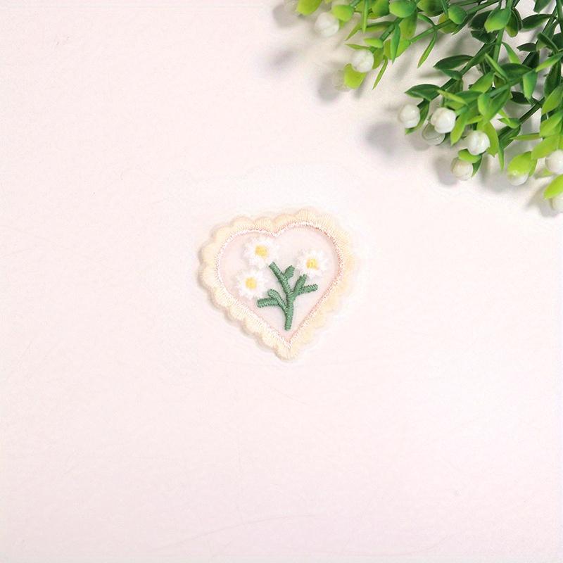 

10PCS Lovely Flower Dress Decorative Patch Hairpin Accessories Lace Hollow Mesh Love Flower Decorative Embroidered Cloth Sticker