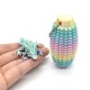 Spiky Grippie Stim Fidget Toy with Articulated Dragon Hand Massager Keychain Stress Relief Pain Stimming Tool Portable Bumpy Roller Sensory Toy