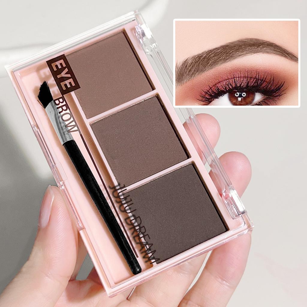 Three-color Eyebrow Powder Shadow Three-dimensional Eyebrow Shape Waterproof and Sweat-proof Natural Long-lasting Eyebrow Powder