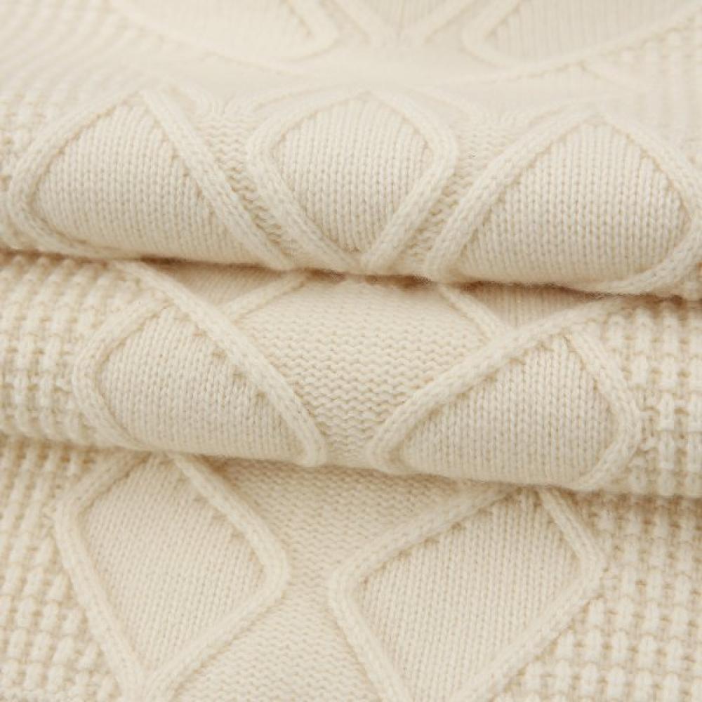 Furina Cashmere Wool Diamond Turtleneck Sweater