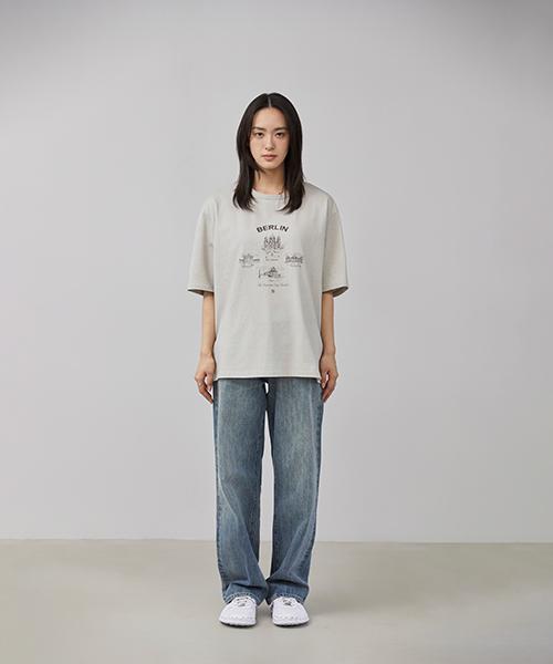 Mimdeowodeulobeu Berlin Pigment Washed T-Shirt_Beige