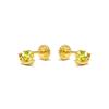 Boucles d'oreilles - LUXENTER - Aysma - Argent 925 - Zircon vert - Or jaune 18k