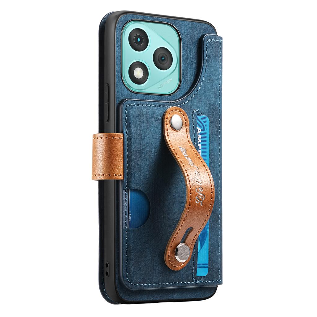 For Honor 400 Lite Case Wallet Retro Leather Phone Cover with Wristband Kickstand