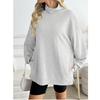Mock Neck Sweatshirt Womens Oversized Pullover Turtleneck Long Sleeve Tops Trendy Fall Fashion