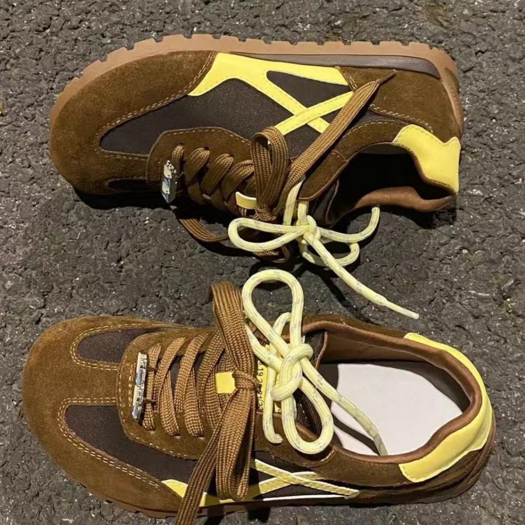 Retro contrasting color women's autumn new casual shoes