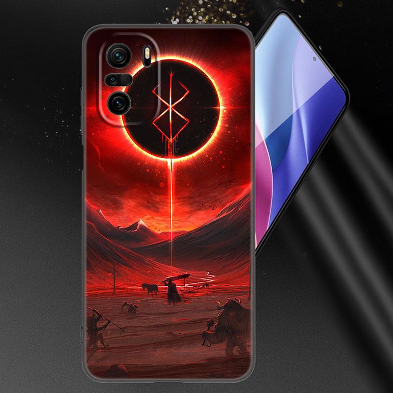 Anime Berserk Guts Phone Case For Xiaomi Mi POCO X3 NFC GT M4 M3 12 11T 10T Pro A3 11 Lite NE 5G 12X 11i F3 Soft TPU Black Cover