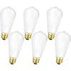 Leools Vintage LED Edison Bulbs,6W, Equivalent 60W,Flick-Free Matt White Glass, Soft White 3000K, ST58 Antique LED Filament Bulbs with 90+
