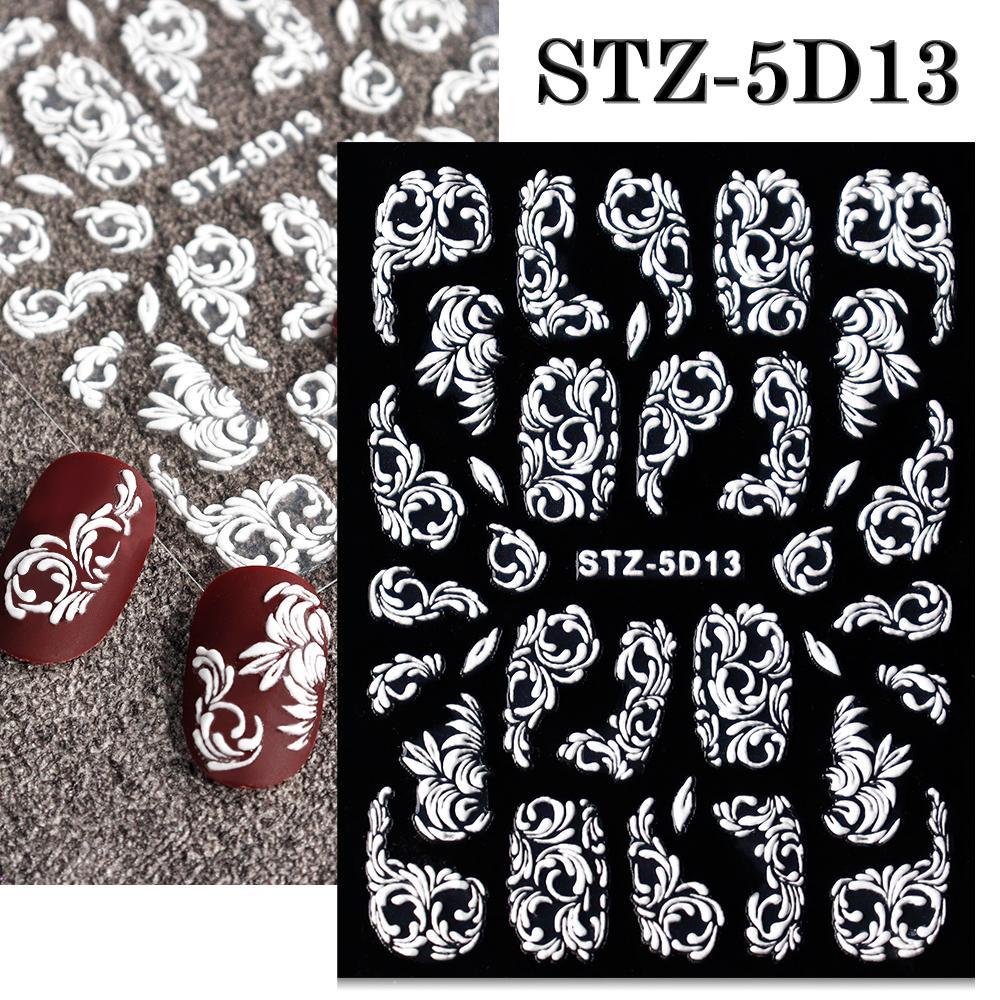 5D Embossed Christmas Nail Art Stickers New Year Red Santa Claus Tree Penguins Snowman Winter Sliders Girl Manicure Decals NK-1*