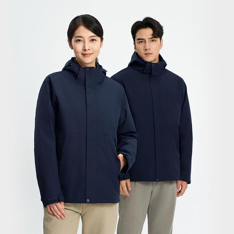 Outdoor Jacket Men's Three-in-one Down Liner Windproof Waterproof Jacket Warm Casual Wear Women