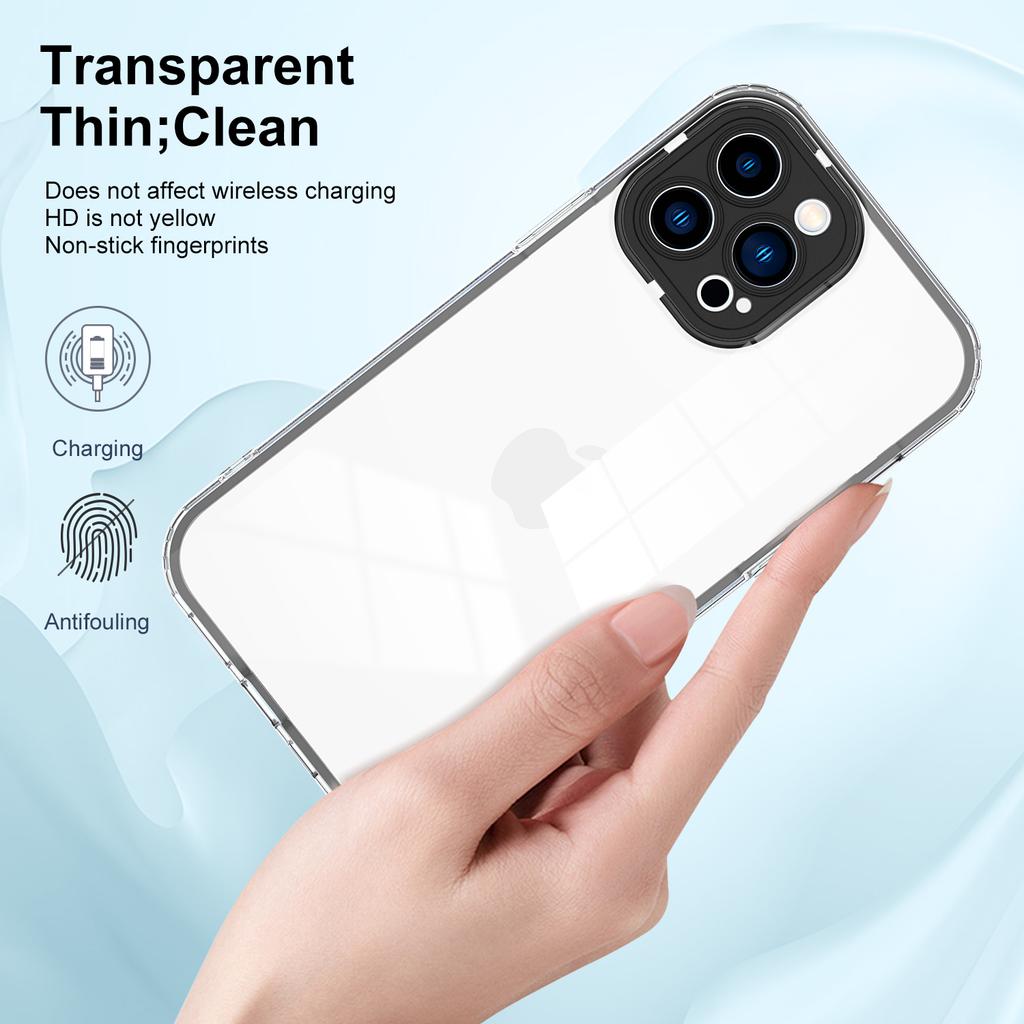 For iPhone 15 Pro Case TPU+PC Color Frame Anti-scratch Clear Phone Cover