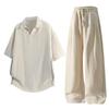 Men's Summer Ice Silk Lyocell Casual Polo Set - Loose, Sweat-Absorbent, Short Sleeve Sportswear Two-Piece.