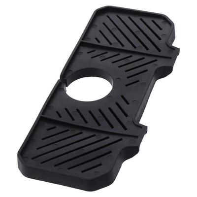 Silicone Sink Splash Guard Behind Faucet 10.6 Inch Water Catcher Mat with 3 Adjustable Buckle Soft Sink Draining Tray Bathroom