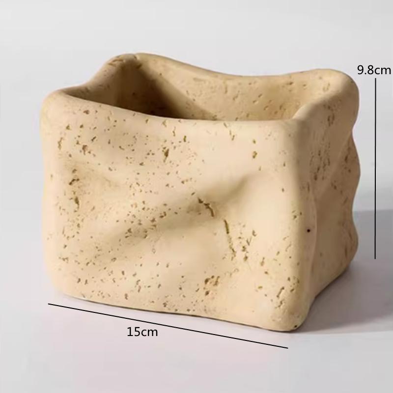 Modern Art Cave Stone Resin Tissue Box, Household Countertop Storage Bucket, Living Room Tissue Storage Box, Kitchen Supplies