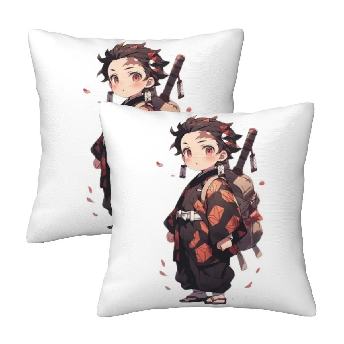 

Nezuko Kimono Demon Slayer Kimetsu No Yaiba Anime 2 pcs Square Pillowcase Pillow Cover Comfort Throw Pillow for Home Living Room 12x12Inch